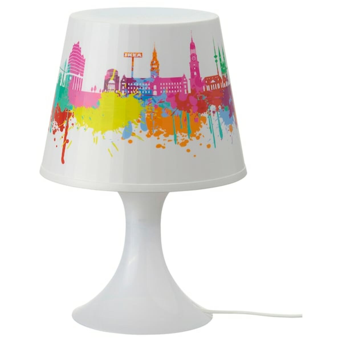 Bild 1 von LAMPAN  Tischleuchte, weiß/Stadtsilhouette Hamburg