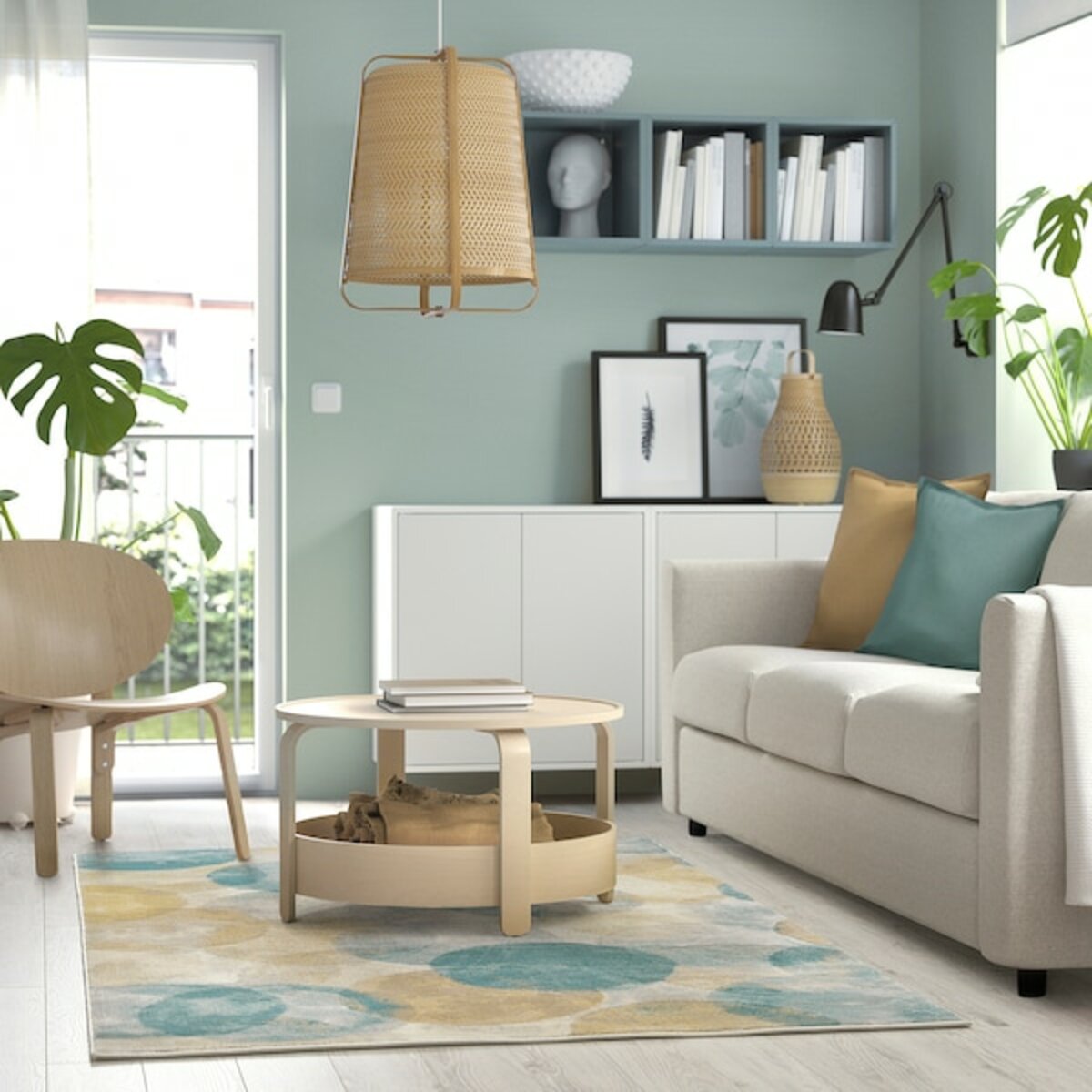 Bild 2 von UTTAG  Teppich Kurzflor, Kreise/hellbeige