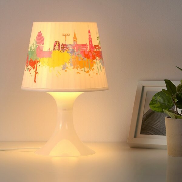 Bild 3 von LAMPAN  Tischleuchte, weiß/Stadtsilhouette Hamburg