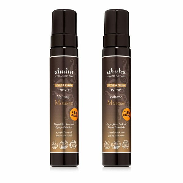 Bild 1 von ahuhu organic hair care Pop Up! Mousse mit Bio-Coffein 2x 200ml