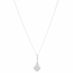 ART DECO DIAMONDS Anhänger mit Kette 20 Diamanten zus. ca. 0,10ct Silber 925