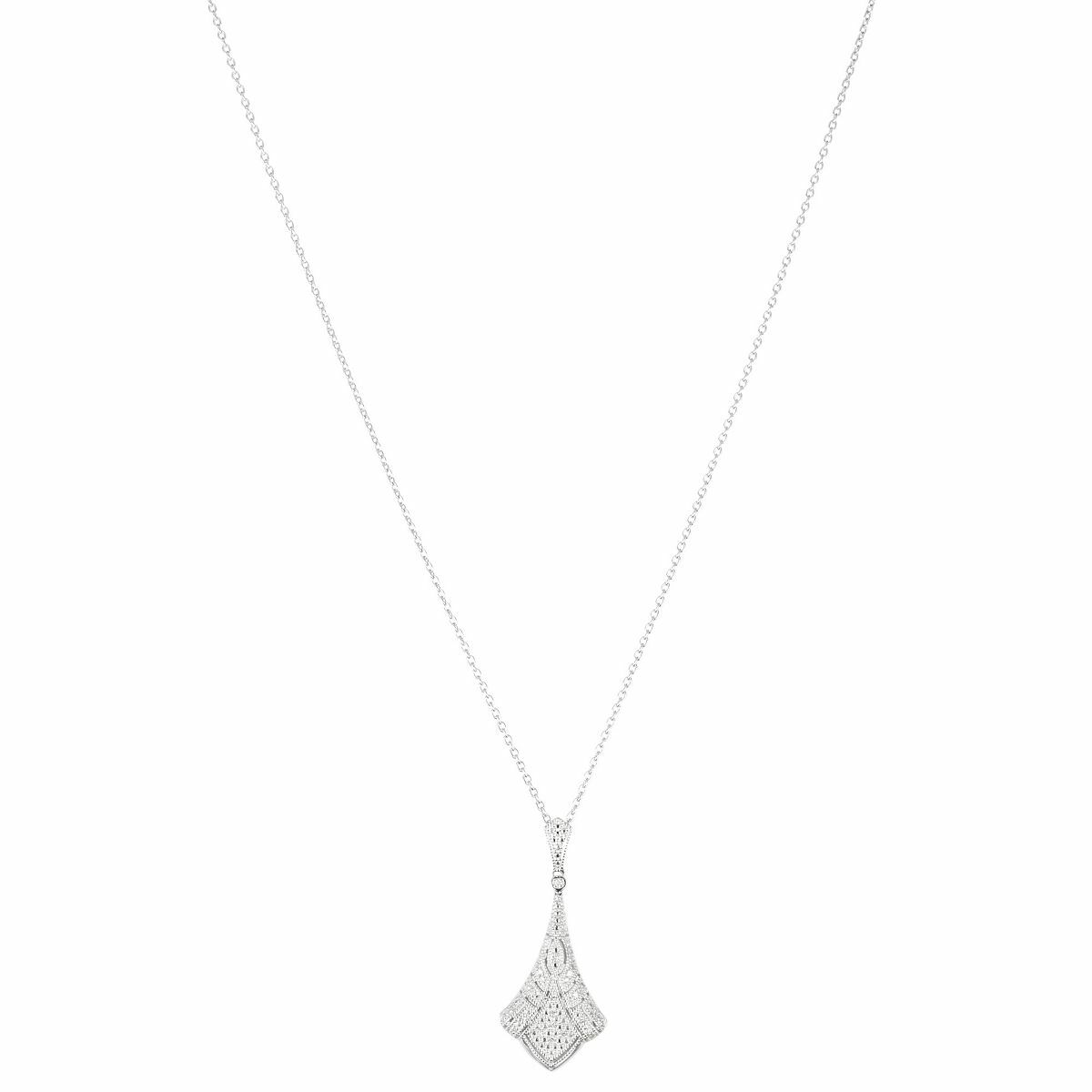 Bild 1 von ART DECO DIAMONDS Anhänger mit Kette 20 Diamanten zus. ca. 0,10ct Silber 925