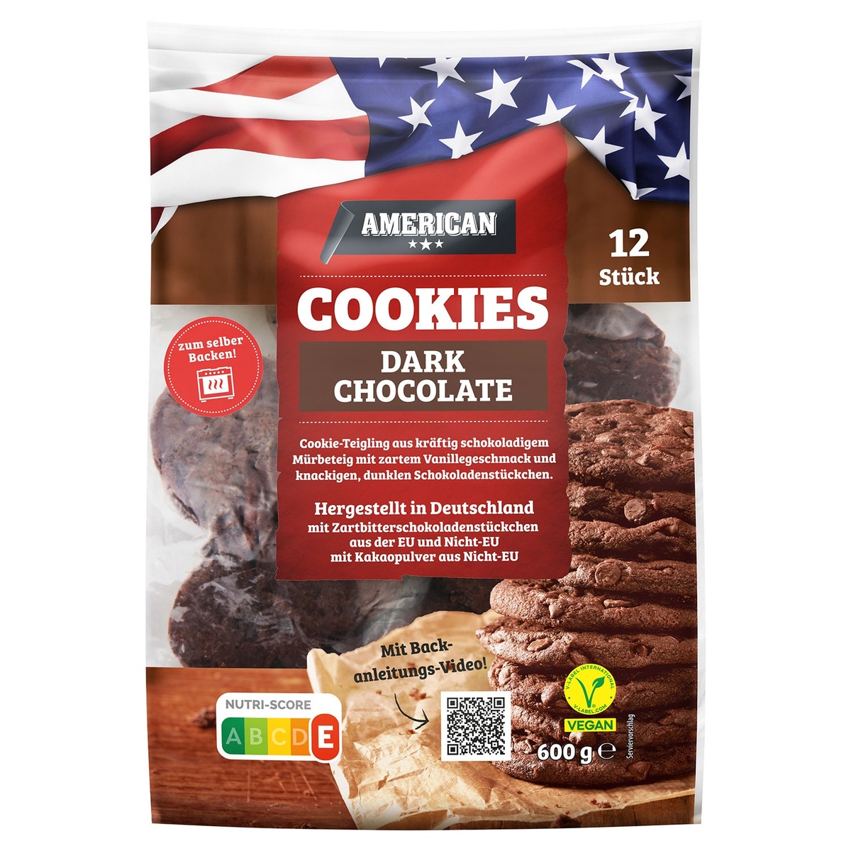 Bild 1 von AMERICAN Cookies zum Aufbacken 600 g