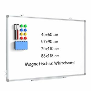 DOLLAR BOSS Magnetisches Whiteboard, Magnettafel Magnetpinnwand mit 2 Whiteboard Stifte, 8 Magnete and 1 Whiteboard Radiergummi, für Schule & Haus und Büro