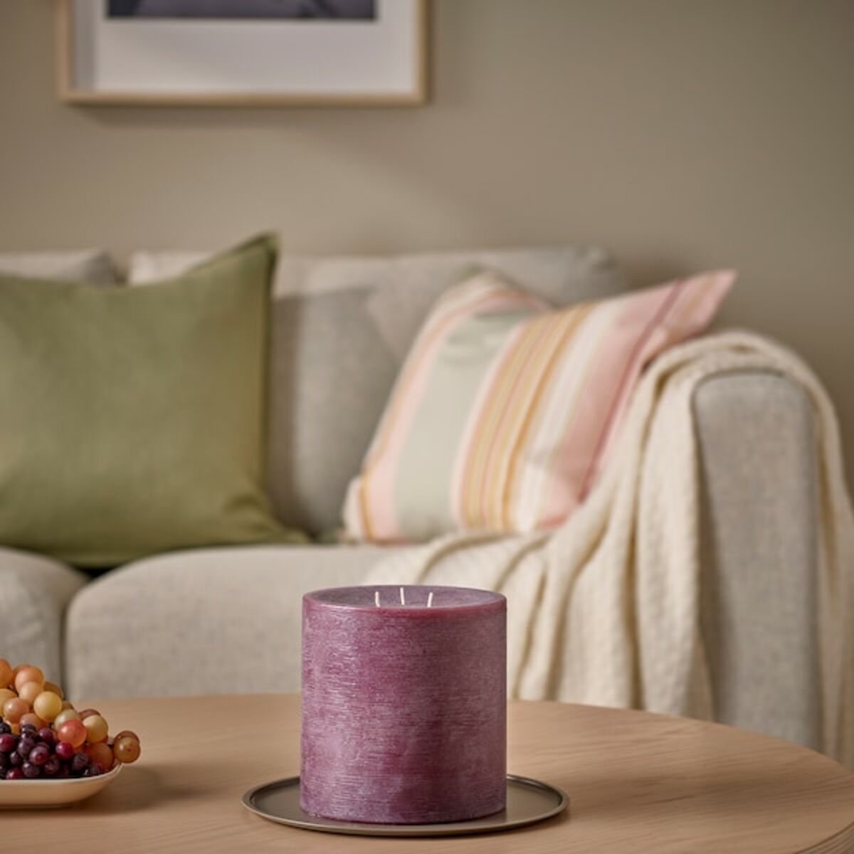 Bild 3 von GRÄNSSKOG  Blockkerze, duftneutral, 3 Dochte, braunrot