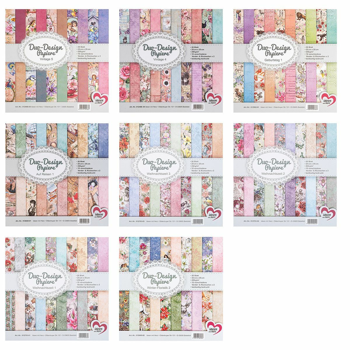 Bild 1 von KARIN JITTENMEIER Kreativpapier-Set Duo Design Blöcke verschiedene Motive 8tlg.