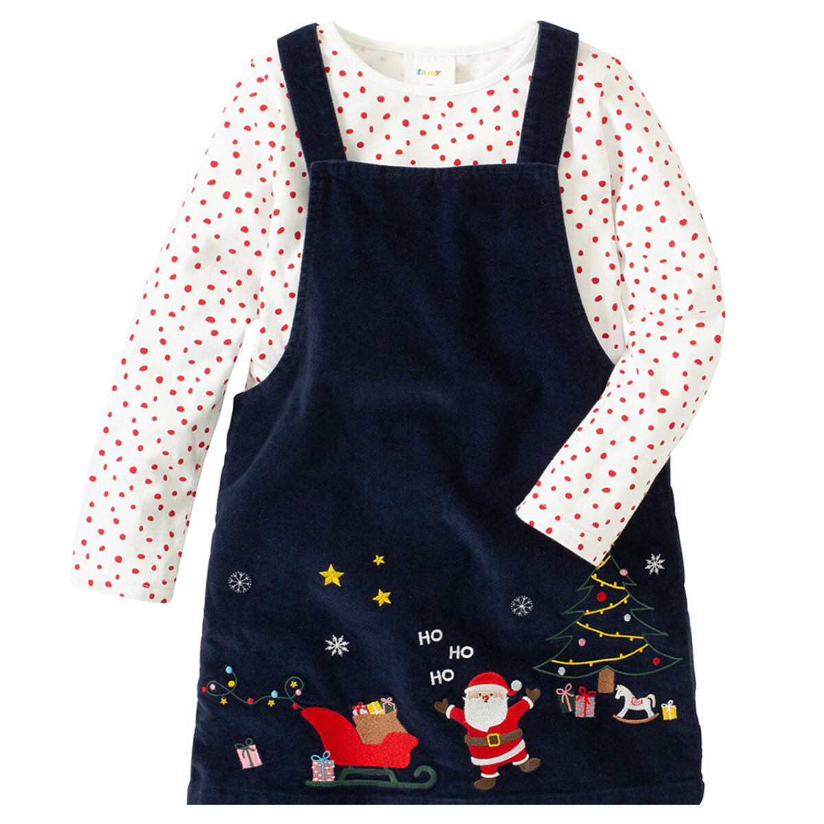 Bild 1 von Mädchen Weihnachtskleid und Langarmshirt