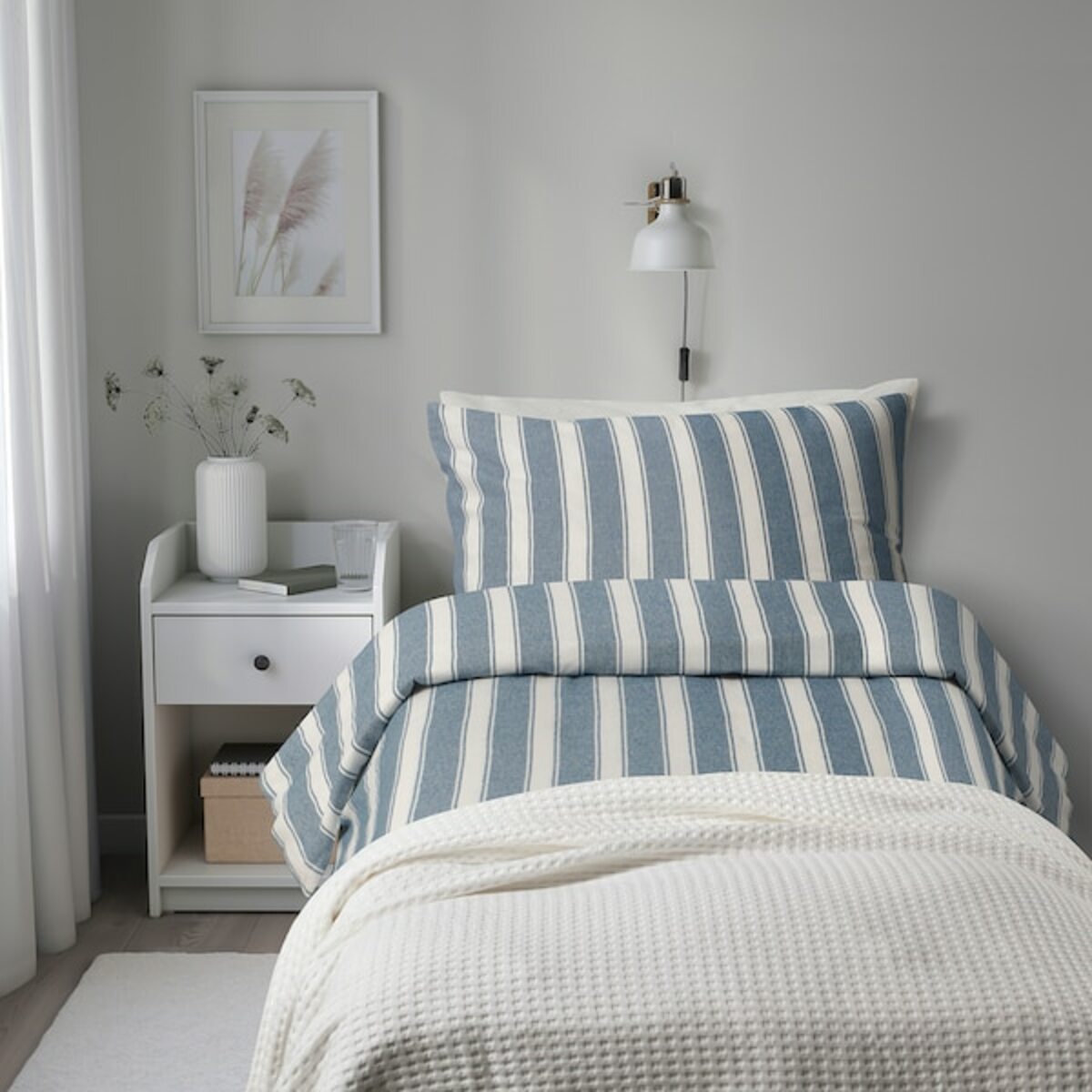 Bild 4 von STRUTBRÄKEN  Bettwäsche-Set, 2-teilig, weiß/blau/Streifen