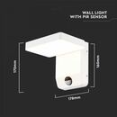 Bild 4 von V-TAC 17W LED Wandlicht mit Sensor Weiß Quadrat 3000K IP65