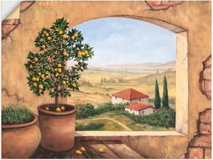 Artland Wandbild "Fenster in der Toskana", Fensterblick, (1 St.), als Alubild, Leinwandbild, Wandaufkleber oder Poster in versch. Größen