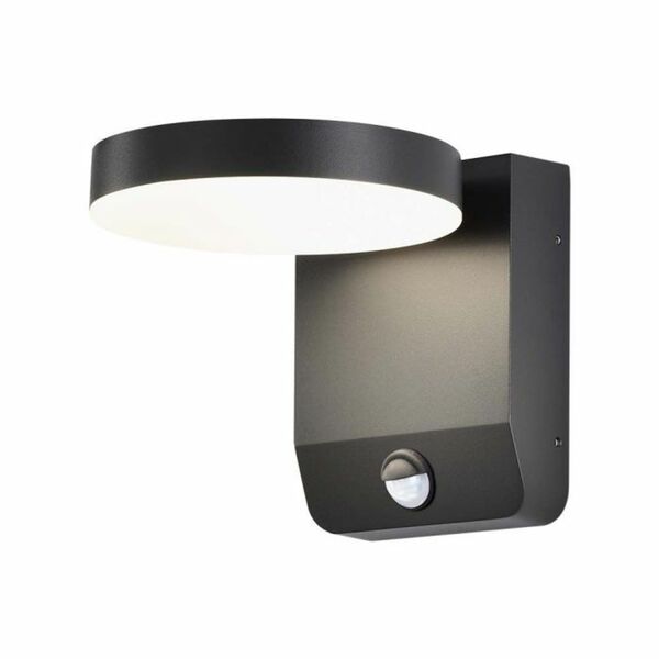 Bild 1 von V-TAC 17W LED Wand Licht mit Sensor Schwarz Rund 4000K IP65