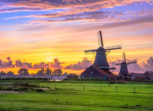 Papermoon Fototapete "Dutch Windmills"