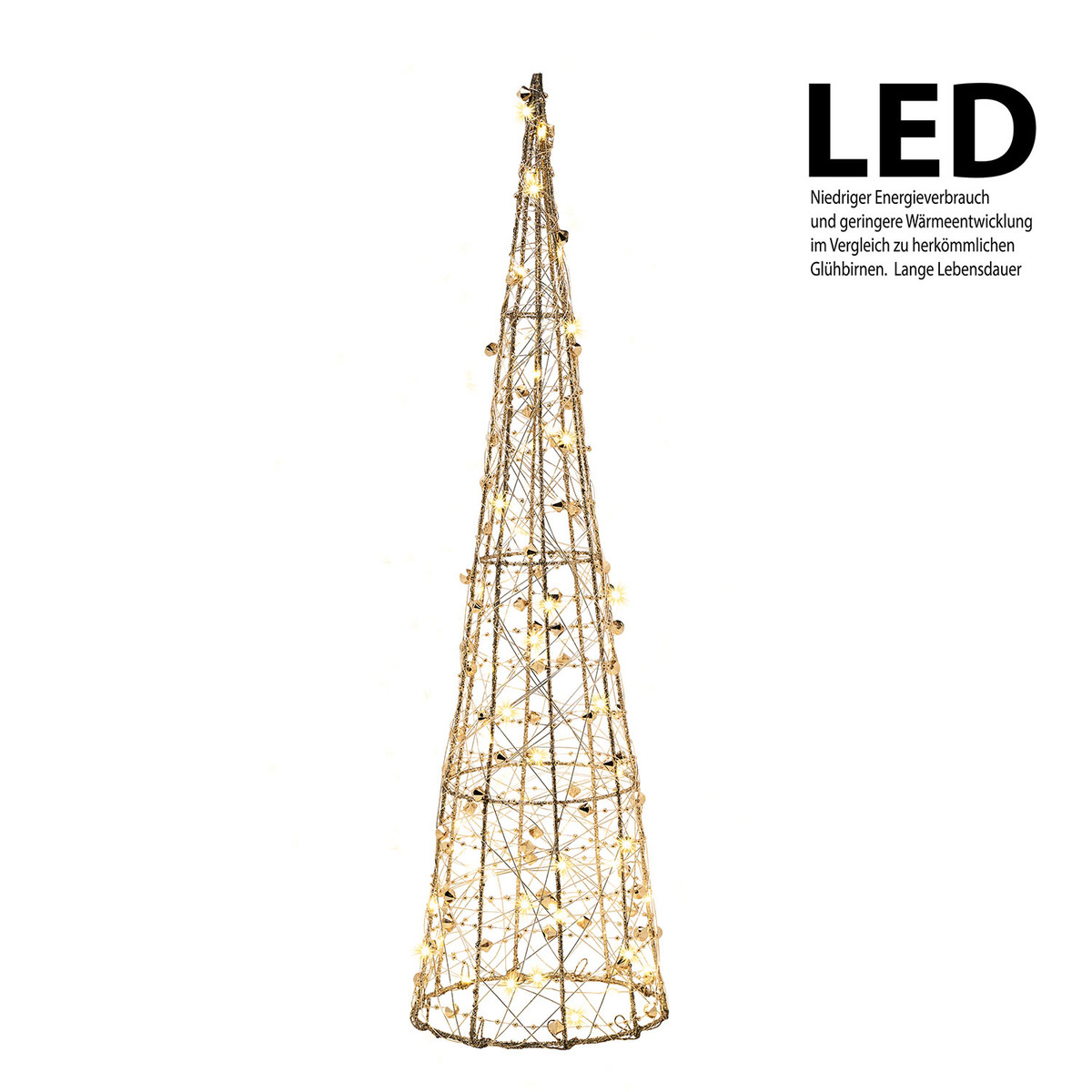 Bild 3 von AMARE LED Pyramide 60 cm Draht gold