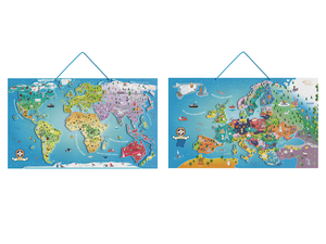Playtive Magnetische Welt-/ Europakarte, mit 94 Teilen