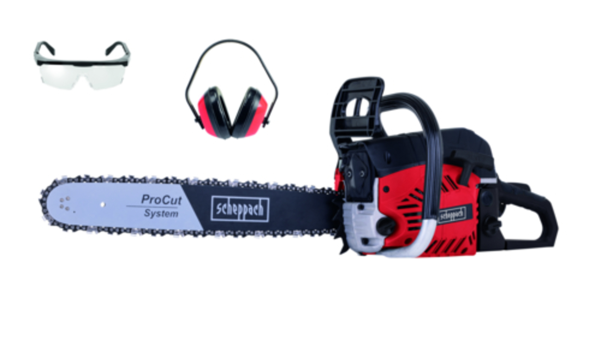 Bild 1 von Scheppach Benzin Kettensäge CSP530S inkl Brille
