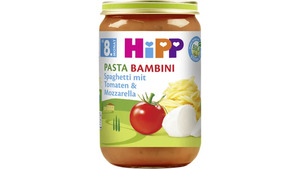 HiPP Menüs ab 8.Monat - Pasta Bambini - Spaghetti mit Tomaten und Mozzarella