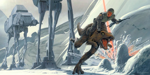 Komar Fototapete "Star Wars Classic RMQ Hoth Battle Ground", futuristisch-mehrfarbig-Weltall