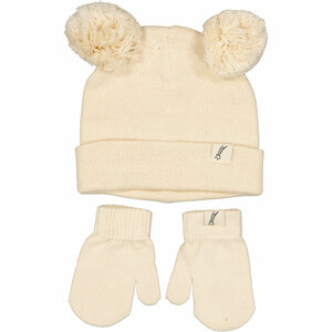 Baby-Set Mütze und Handschuhe, Sandfarben, 2-4 jaar