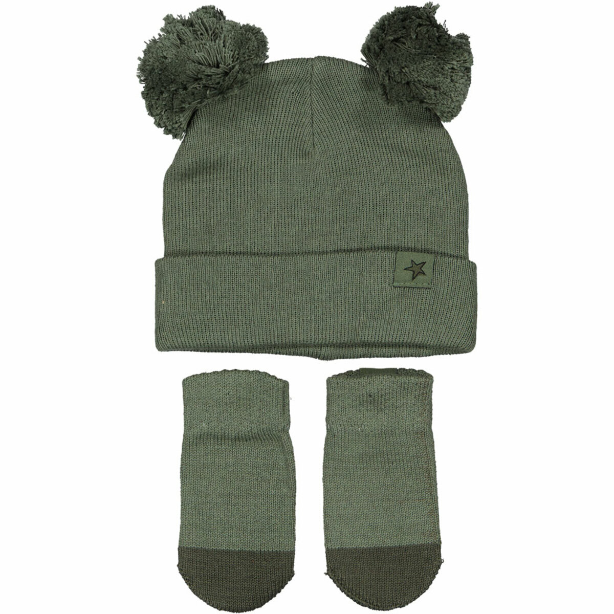 Bild 1 von Baby-Set Mütze und Handschuhe, Dunkelgrün, 6-12 mnd