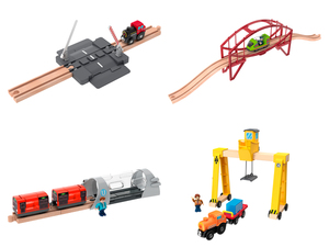 Playtive Eisenbahn Erweiterungs-Set, mit Buchenholz