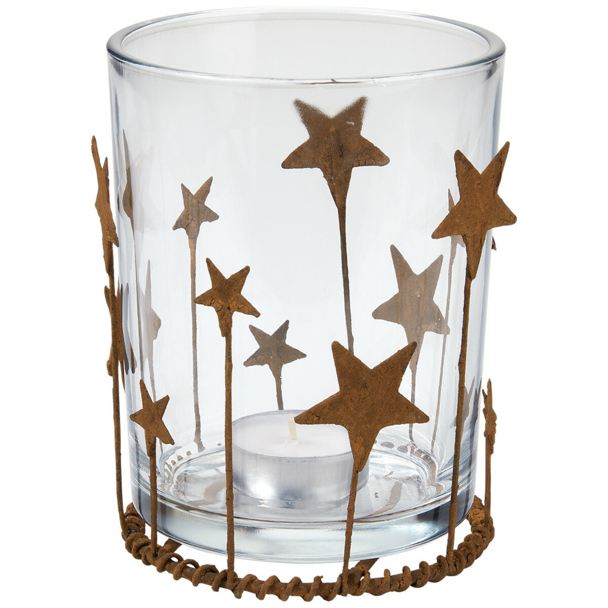Bild 1 von Windlicht mit Rost-Sternen