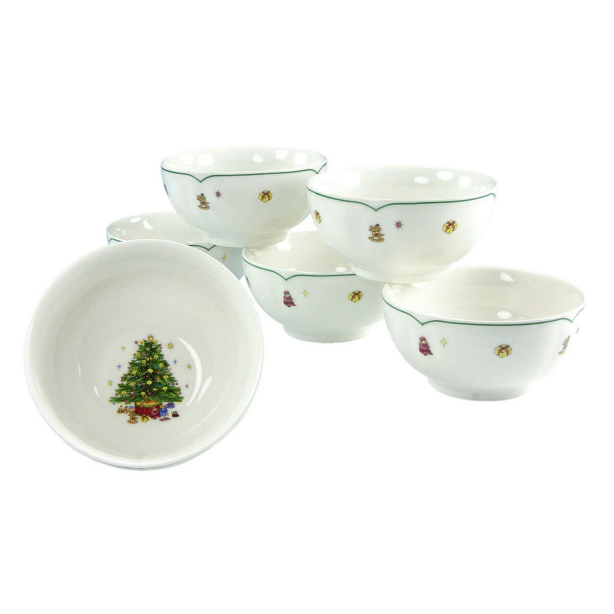 CreaTable Müslischalenset TANNENBAUM Premium creme Porzellan von POCO