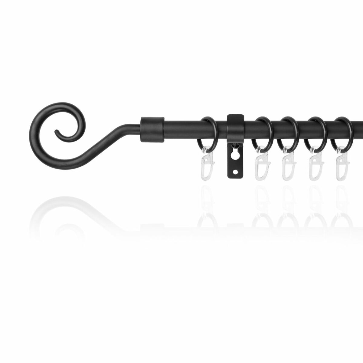 Bild 1 von Lichtblick Gardinenstange Kringel, 16 mm, ausziehbar 130 - 240 cm - Schwarz