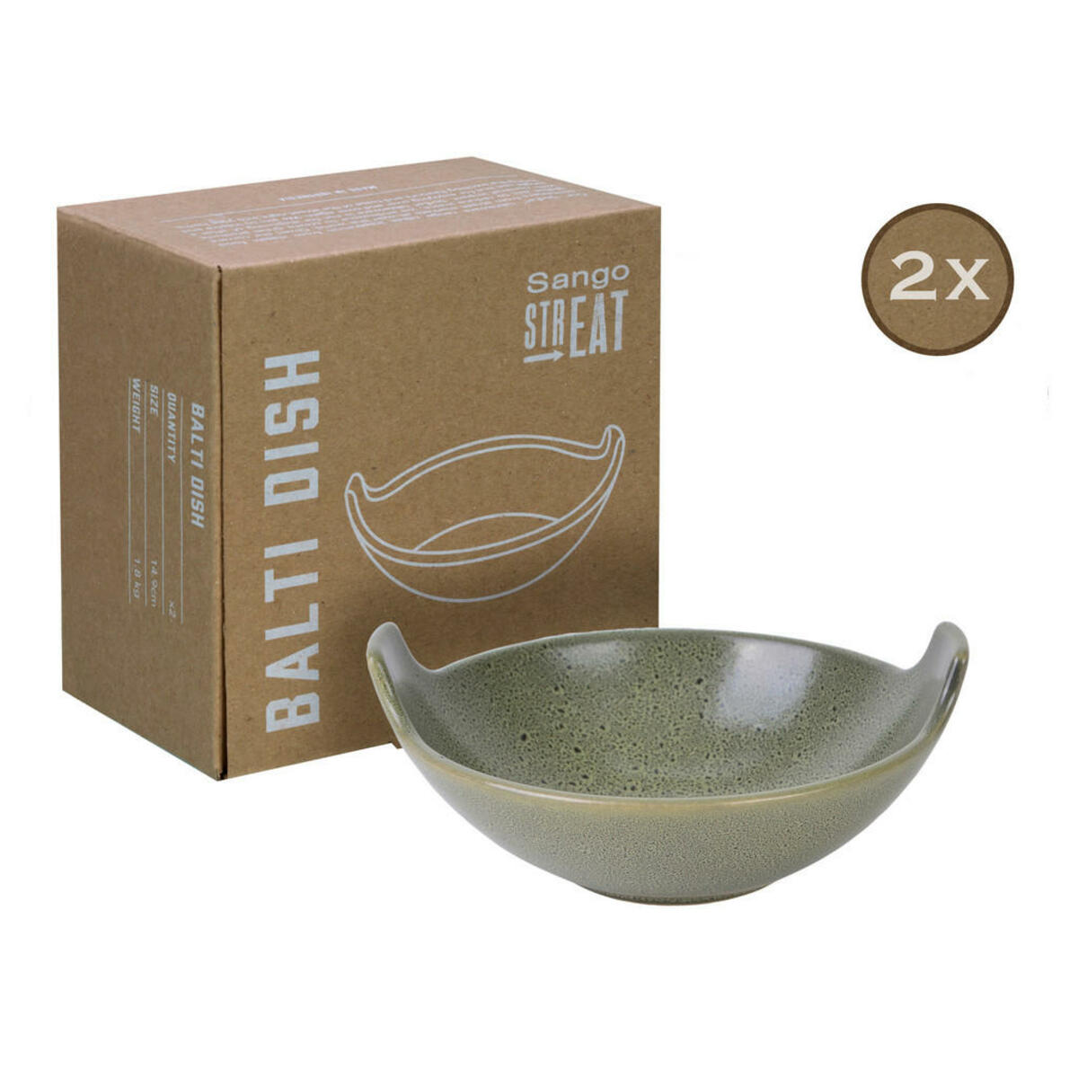 Bild 1 von CreaTable Servierset Streat Balti Dish grün Steinzeug