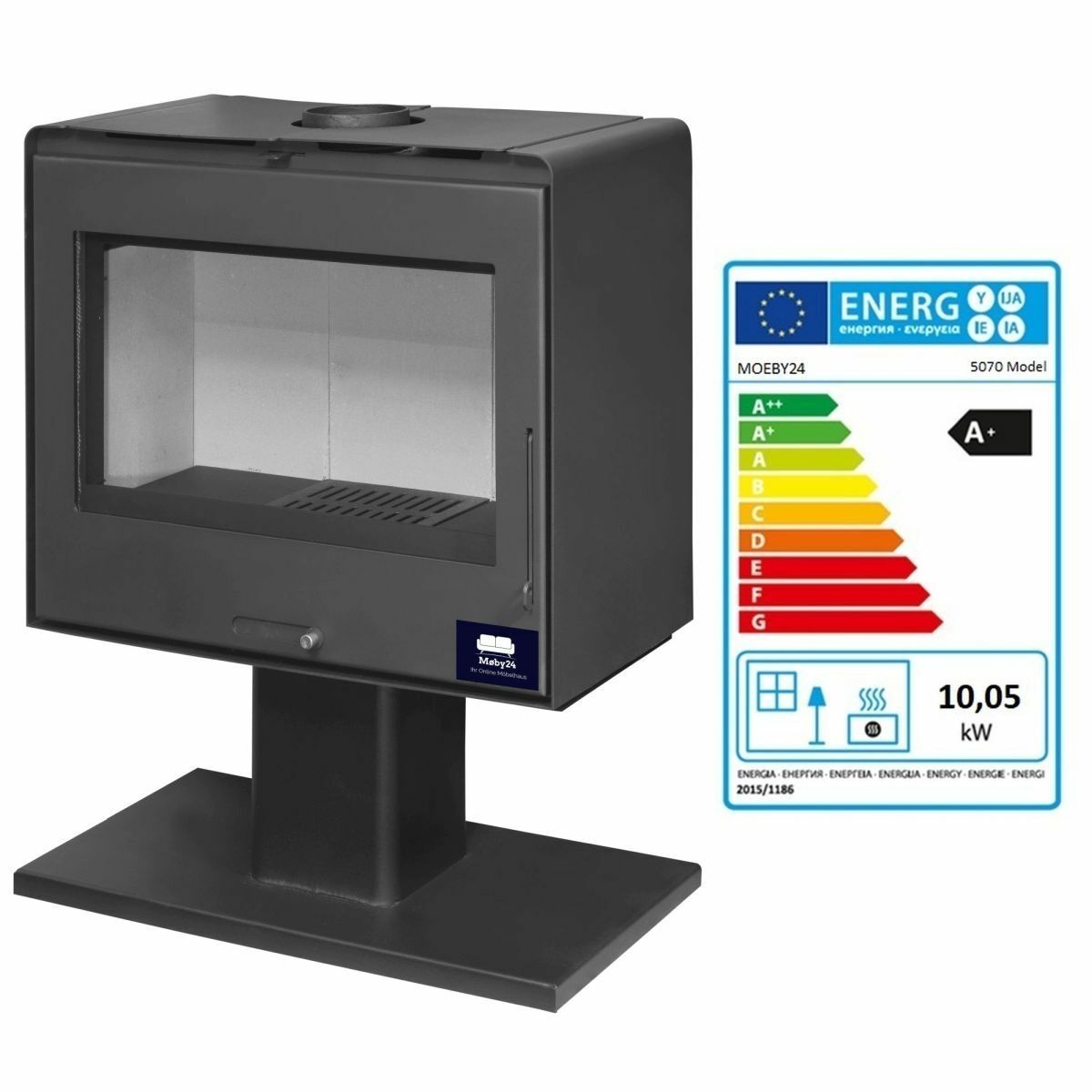 Bild 1 von Moeby24 Design-Kaminofen Klassik Kamin Ofen Kaminofen EcoDesign 10,05kW EEK A+ 130mm