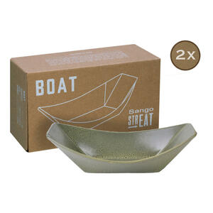 CreaTable Servierset Streat Boat grün Steinzeug