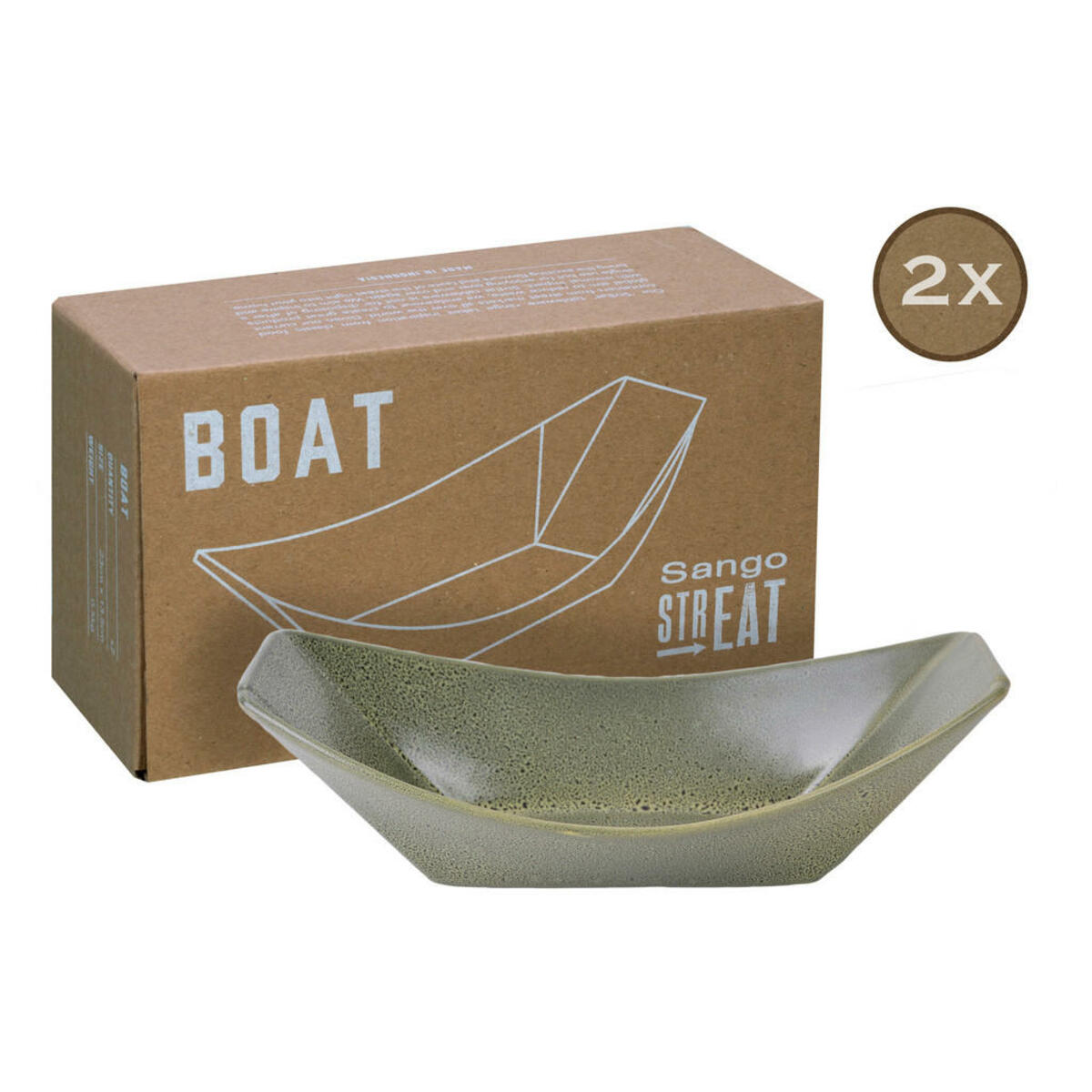 Bild 1 von CreaTable Servierset Streat Boat grün Steinzeug