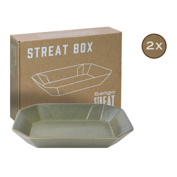 Bild 1 von CreaTable Servierset Streat Box grün Steinzeug B/T: ca. 17x22 cm