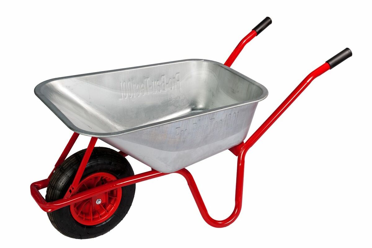 Bild 1 von ProBauTec Garten-/Bauschubkarre 100 L, mit Muldenstützbügel und Kippbügel