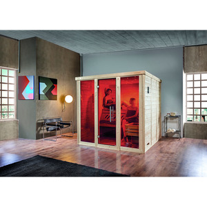 Weka Design-Sauna 'Kemi Panorama 3' 209 x 210 cm inklusive Ofen 'OS', Glastür, Fenster