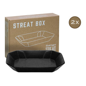 CreaTable Servierset Streat Box schwarz Steinzeug B/T: ca. 17x22 cm