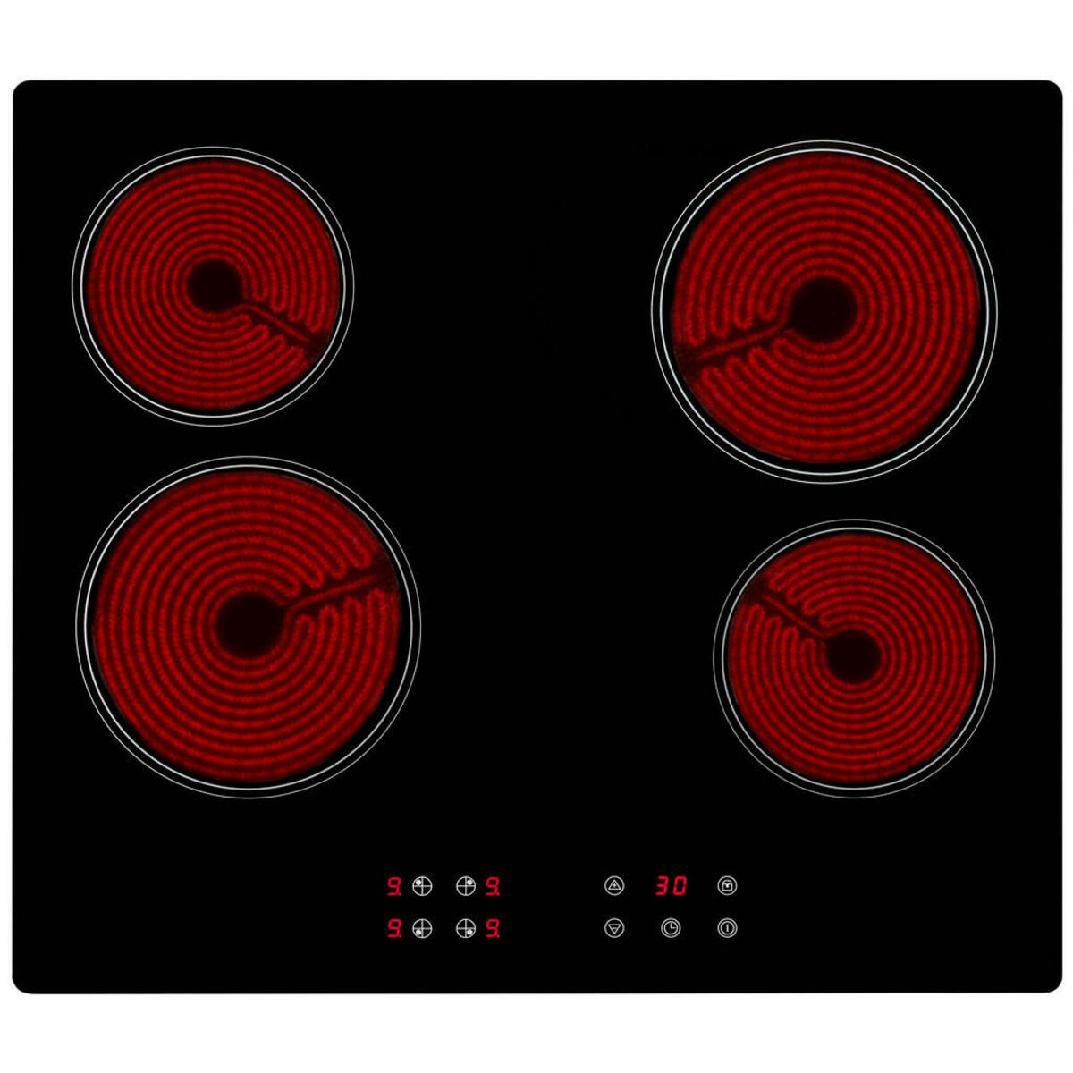 Bild 1 von exquisit Glaskeramikkochfeld EKC601-2.2 schwarz B/H/T: ca. 58x5x51 cm