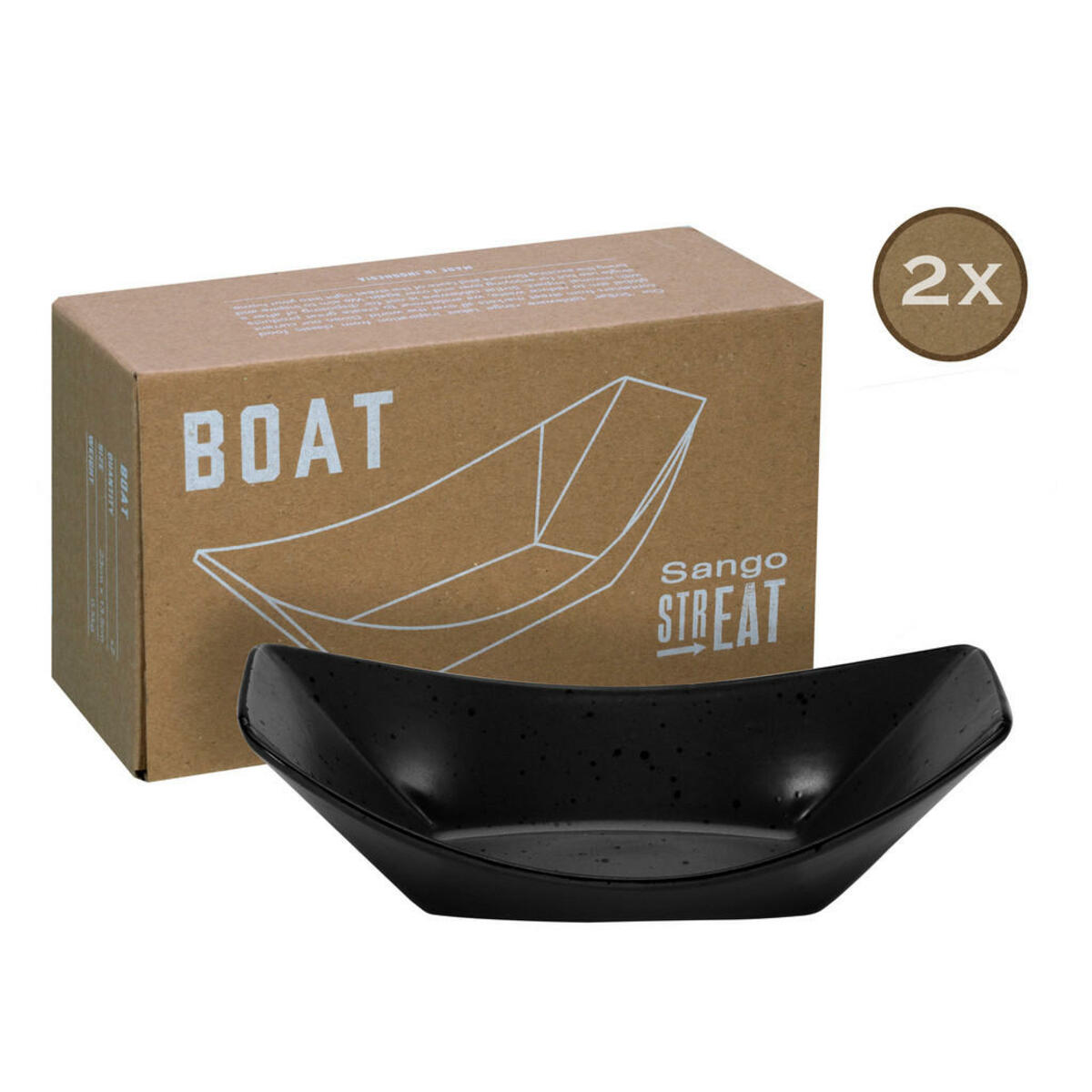 Bild 1 von CreaTable Servierset Streat Boat schwarz Steinzeug