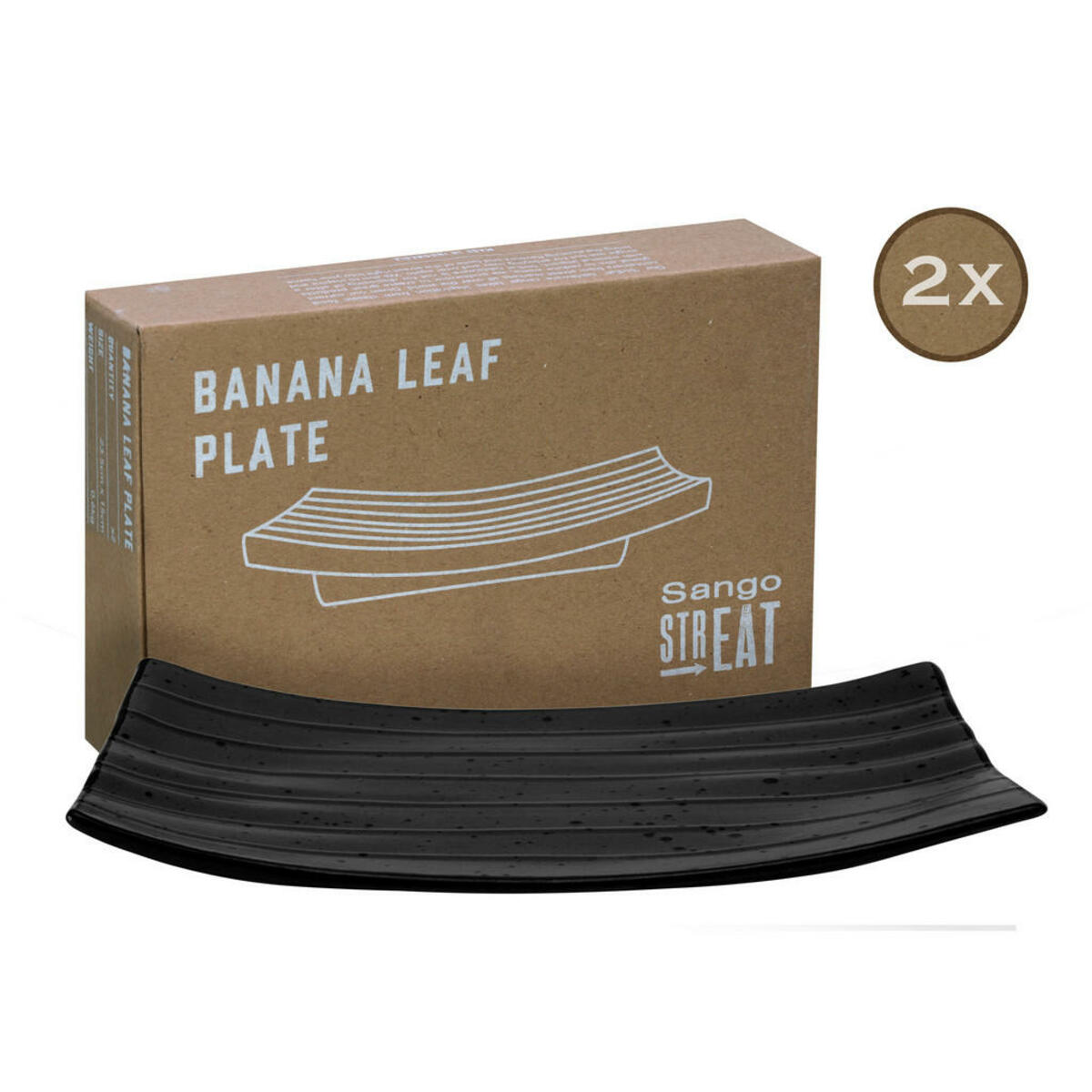 Bild 1 von CreaTable Servierset Streat Banana Leaf schwarz Steingut