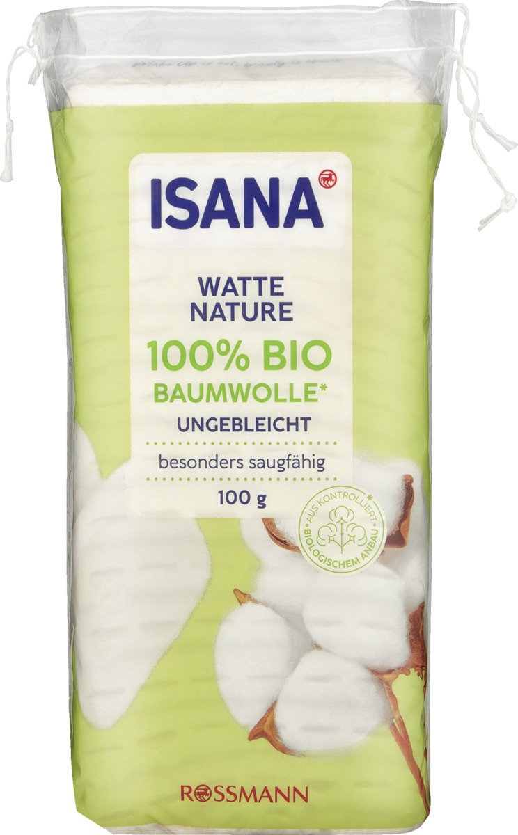 Bild 1 von ISANA BIO Watte NATURE ungebleicht