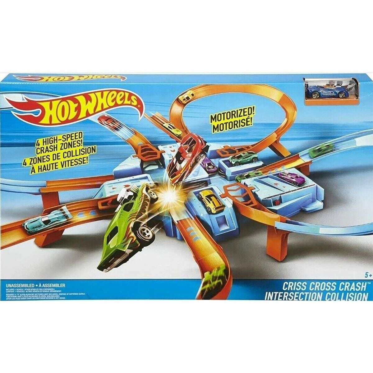 Bild 1 von Mattel DTN42 - Hot Wheels - Criss Cross Crash, Trackset mit einem Fahrzeug