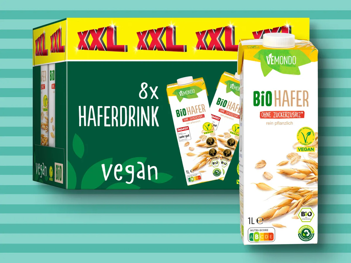Bild 1 von Vemondo Bio Haferdrink XXL, 
         8x 1 l