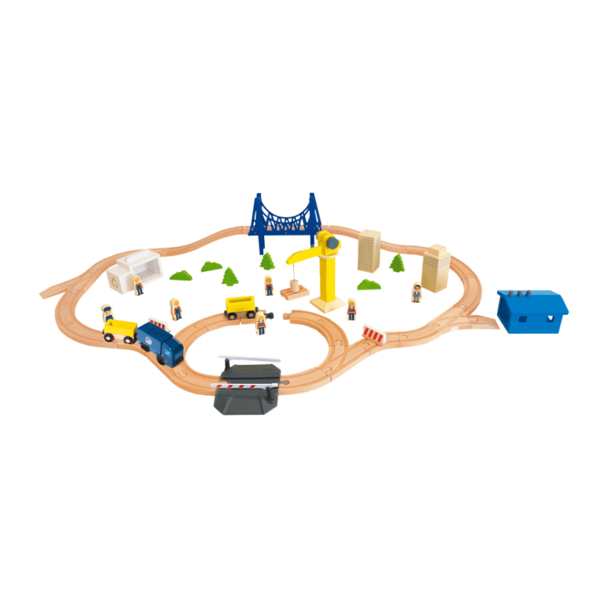 Bild 2 von PLAYLAND Holz-Eisenbahn-Set