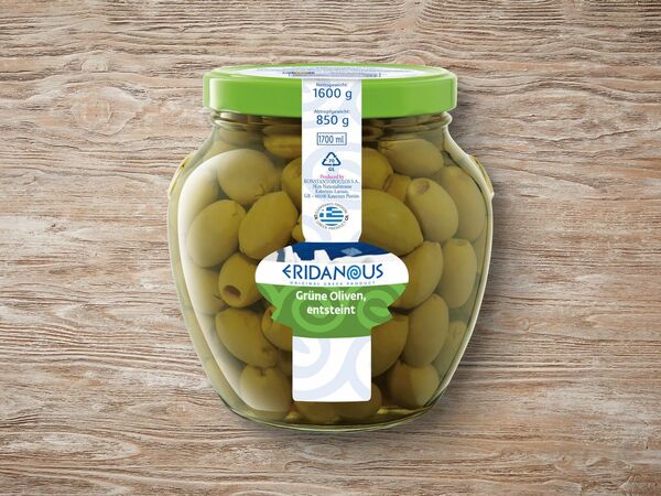 Bild 1 von Eridanous Grüne Oliven, 
         1,7 l; Abtropfgewicht: 850 g