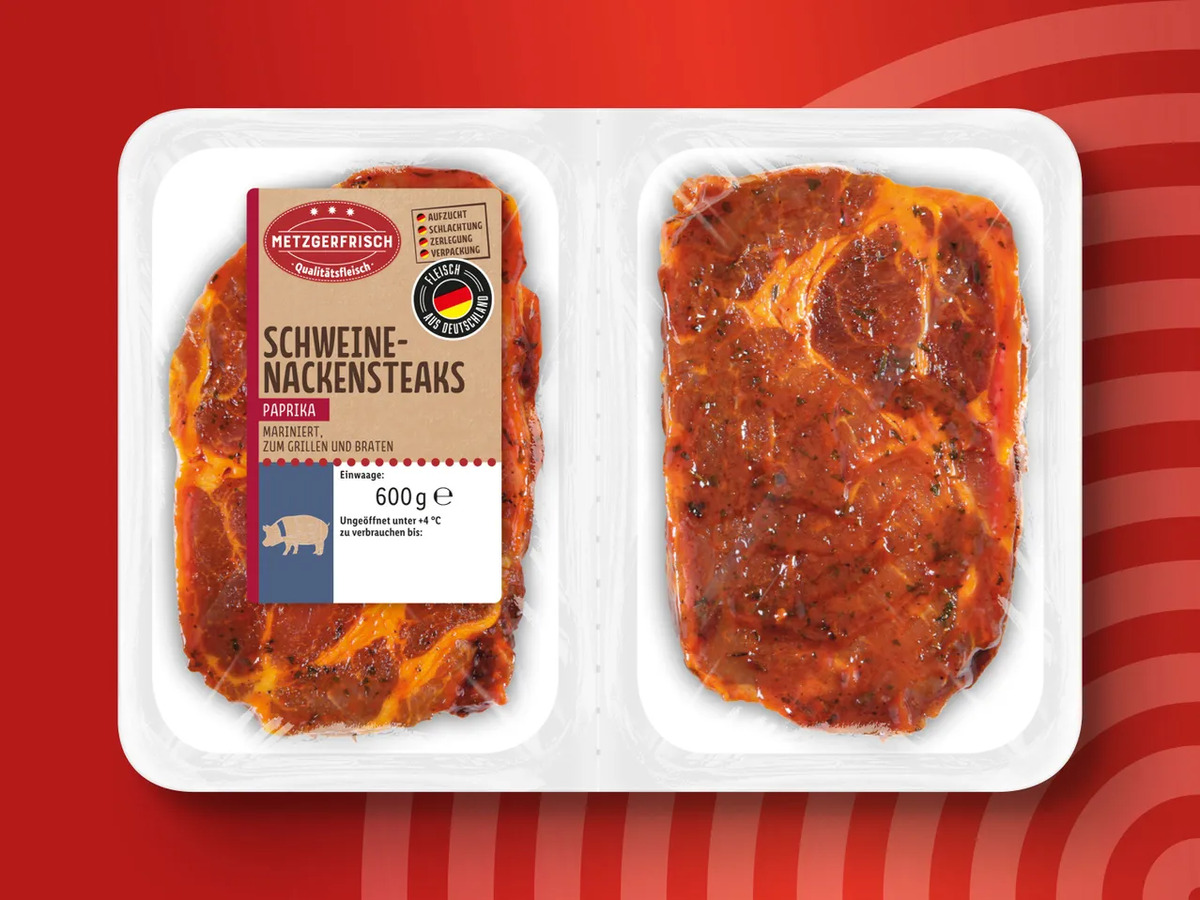 Bild 1 von Metzgerfrisch Schweinenackensteaks, 
         600 g