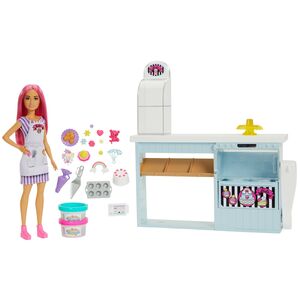 Barbie Bäckerei Puppe pinke Haare Barbie Set Zubehör Tortenbäckerei Kuchen Spiel