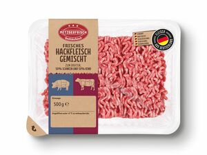 Metzgerfrisch Rinder-Hackfleisch, gemischt, 
         500 g