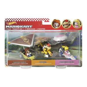 Mattel HDB39 - Hot Wheels - Mario Kart - DieCast, Mini Fahrzeuge mit Figuren, 3er-Pack
