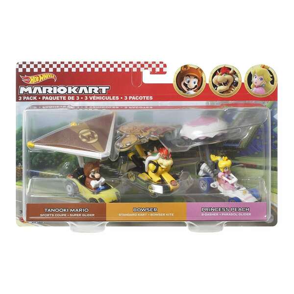 Bild 1 von Mattel HDB39 - Hot Wheels - Mario Kart - DieCast, Mini Fahrzeuge mit Figuren, 3er-Pack