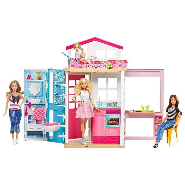 Bild 1 von Mattel GXC00 - Barbie - Etagen-Ferienhaus mit Einrichtung und Puppe