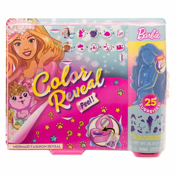 Bild 1 von Mattel GXV93 - Barbie - Color Reveal - Puppe mit Haustier und 25 Überraschungen, Meerjungfrau